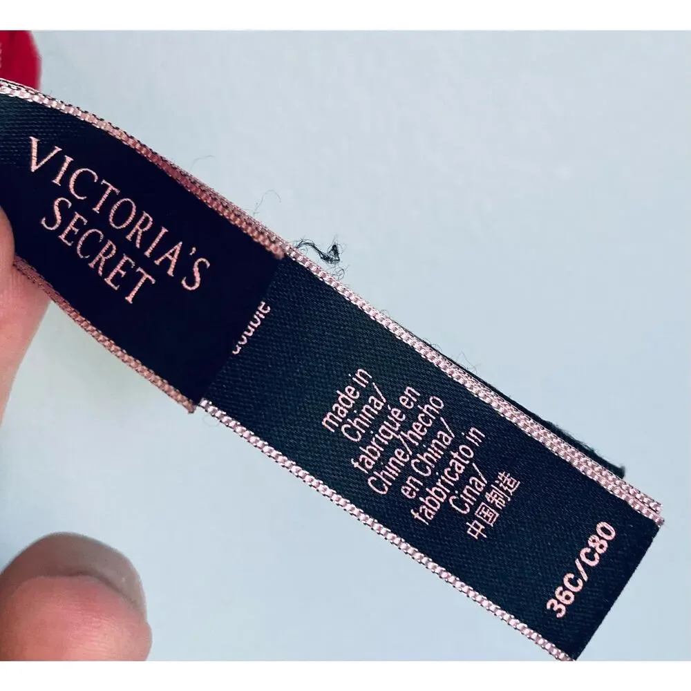 Victoria's Secret Bra Unlined NWOT Red Semi Sheer 36C Valentine's